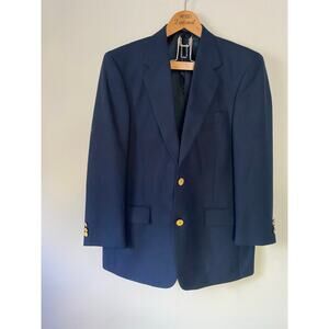 Vintage Palm Beach for Kenmore Sport Coat Blazer Gold Palm Tree Buttons 40 S EUC